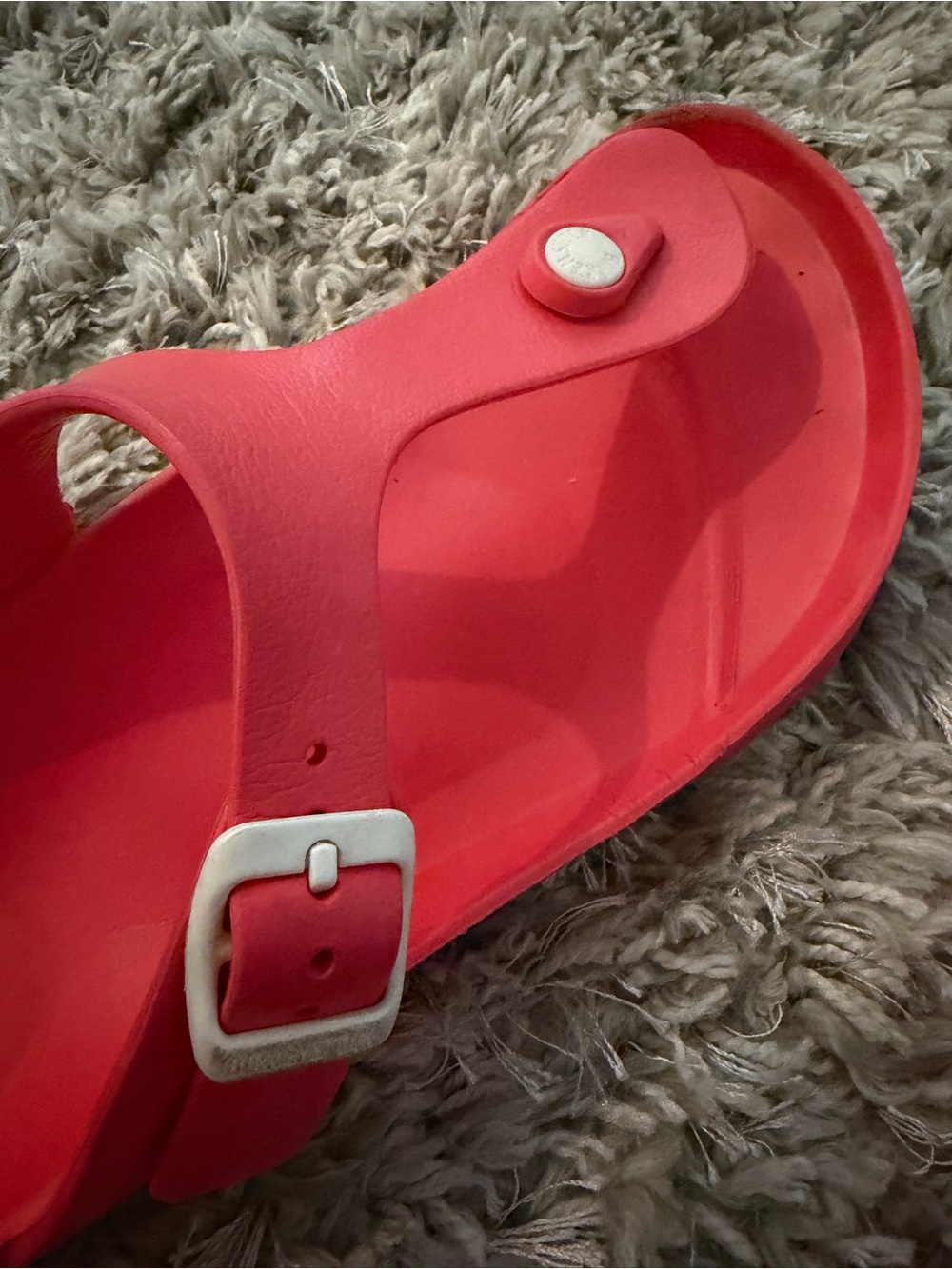 Birkenstock pink EVA Thong Sandals with White Buckles - Picture 3 of 4